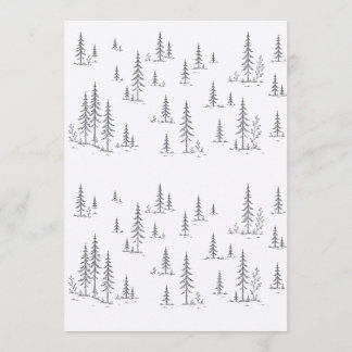 Minimalistische Wald-Baum-Hochzeitseinladungsvorla Einladung