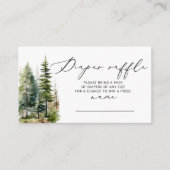 Minimalistische Wald-Windel-Tombola Begleitkarte (Vorderseite)