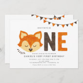 Minimalistische Waldfüßler Einladung zum ersten Ge (Vorne/Hinten)