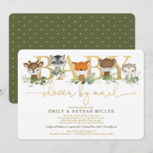 Minimalistische Waldgrün Kinderdusche per Post