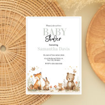Minimalistische Waldtiere Baby Shower