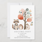 Minimalistische Waldtiere Weihnachtsfest Party Einladung (Vorderseite)