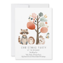 Minimalistische Waldtiere Weihnachtsfest Party