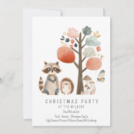 Minimalistische Waldtiere Weihnachtsfest Party Einladung