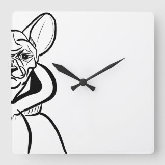 Minimalistische Wall-Uhr - Hundeklemme Quadratische Wanduhr