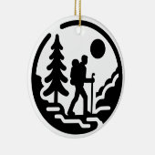 Minimalistische Wanderer-Silhouette - Naturlandsch Keramik Ornament (Rechts)