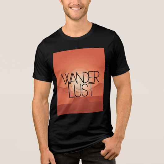 Minimalistische Wanderlust-Typografie mit Sunset L Tri-Blend Shirt (Vorderseite)