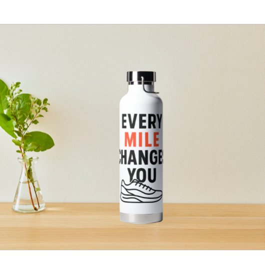 Minimalistische Wanderzitate Orange Black Text Trinkflasche