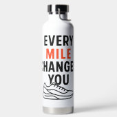 Minimalistische Wanderzitate Orange Black Text Trinkflasche (links)