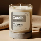 Minimalistische, warme hellgraue Olive Candle Labe Quadratischer Aufkleber