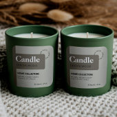 Minimalistische, warme hellgraue Olive Candle Labe Quadratischer Aufkleber