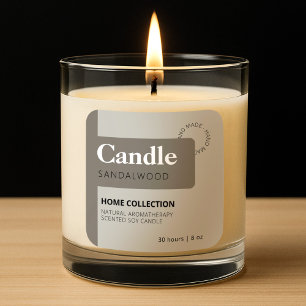 Minimalistische, warme hellgraue Olive Candle Labe Quadratischer Aufkleber