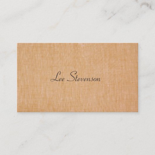 Minimalistische Warme Linen Business Card Visitenkarte (Vorderseite)