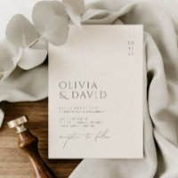 Minimalistische warme Taupe- und Elfenbeinhochzeit