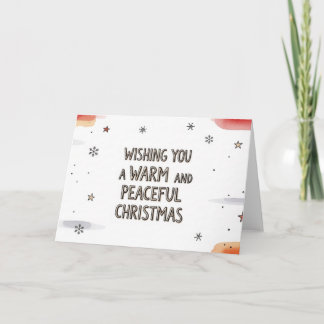 Minimalistische warme und friedliche Weihnachts-Sc Feiertagskarte