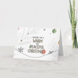 Minimalistische warme und friedliche Weihnachtskun Feiertagskarte