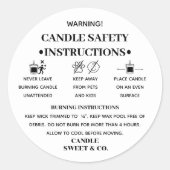 Minimalistische Warnungskerze | Schwarz-Weiß-Moder Runder Aufkleber (Vorderseite)