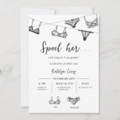 Minimalistische Wäscheständer Dessous-Dusche Einladung (Vorderseite)