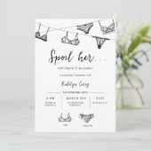 Minimalistische Wäscheständer Dessous-Dusche Einladung (Stehend Vorderseite)