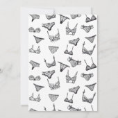 Minimalistische Wäscheständer Dessous-Dusche Einladung (Rückseite)