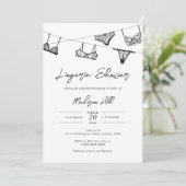 Minimalistische Wäscheständer Dessous-Dusche Einladung (Stehend Vorderseite)