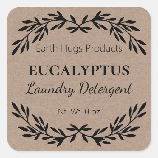 Minimalistische Wäscheständer - Kraft-Etiketten Quadratischer Aufkleber (Vorderseite)