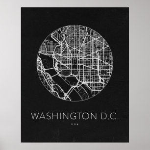 Minimalistische Washington DC City Map Poster