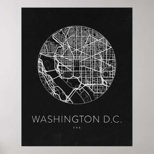 Minimalistische Washington DC City Map Poster (Vorne)