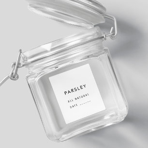 Minimalistische wasserdichte Gewürzglas-Etiketten  Aufkleber