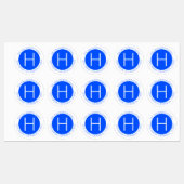 Minimalistische, wasserdichte, moderne blaue und w etiketten (Blatt)