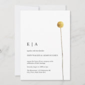 Minimalistische Wasserfarbe Blumensteppe Gelb Einf Einladung (Vorderseite)