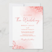 Minimalistische Wasserfarbe Foliage Terracotta Hoc Einladung (Vorderseite)