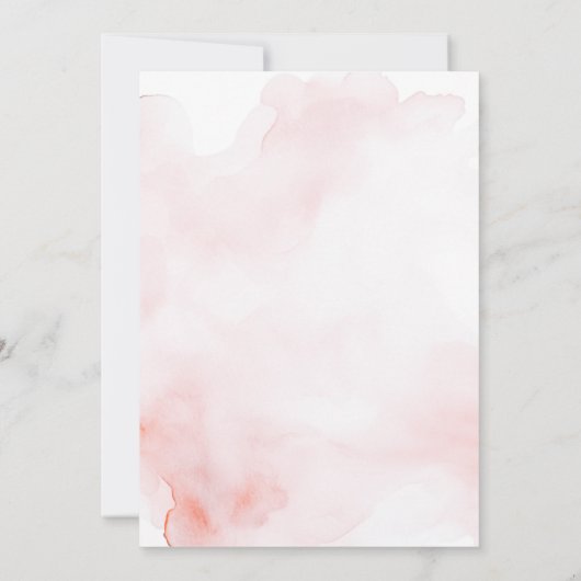 Minimalistische Wasserfarbe Girl Christening Taufe Einladung (Rückseite)