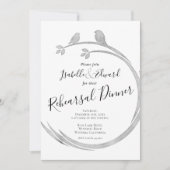 Minimalistische Wasserfarbe Graue Liebesvögel Prob Einladung (Vorderseite)