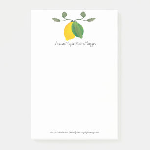 Minimalistische Wasserfarbe Limette und Zitrone Li Post-it Klebezettel