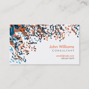 Minimalistische Wasserfarbe Moderne Pinselstriche Visitenkarte