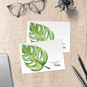 Minimalistische Wasserfarbe Monstera Dankeskarte