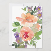 Minimalistische Wasserfarbe Orangenblume QUINCEAÑE Einladung (Rückseite)