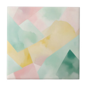 Minimalistische Wasserfarbe Pastell mit geometrisc Fliese