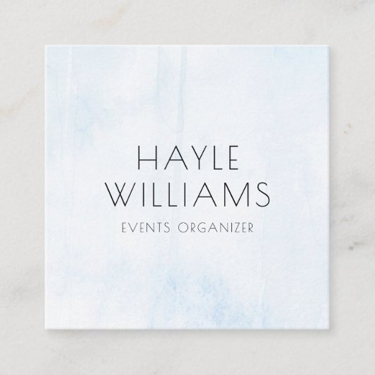 Minimalistische Wasserfarbe Quadratische Visitenkarte (Vorderseite)