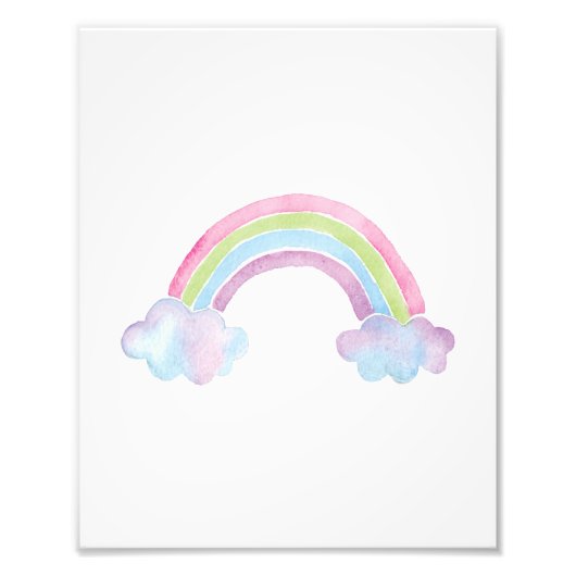 Minimalistische Wasserfarbe Regenbogen Kinder Kind Fotodruck (Vorne)
