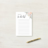 Minimalistische Wasserfarbe Rosa Blütenfarbe Post-it Klebezettel (Auf Schreibtisch)