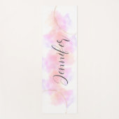 Minimalistische Wasserfarbe Rosa und goldweiß Yogamatte (Vorderseite)