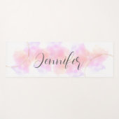 Minimalistische Wasserfarbe Rosa und goldweiß Yogamatte (Vorderseite (Horizontal))