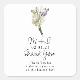 Minimalistische Wasserfarbe Rustikale Lavendel Bou Quadratischer Aufkleber