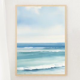 Minimalistische Wasserfarbe Seascape Druck 1 von 3 Poster