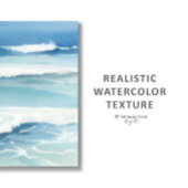 Minimalistische Wasserfarbe Seascape Druck 1 von 3 Poster