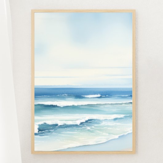 Minimalistische Wasserfarbe Seascape Druck 2 von 3 Poster