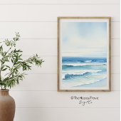 Minimalistische Wasserfarbe Seascape Druck 2 von 3 Poster