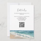 Minimalistische Wasserfarbe Strand Sommer QR-Code  Einladung (Rückseite)